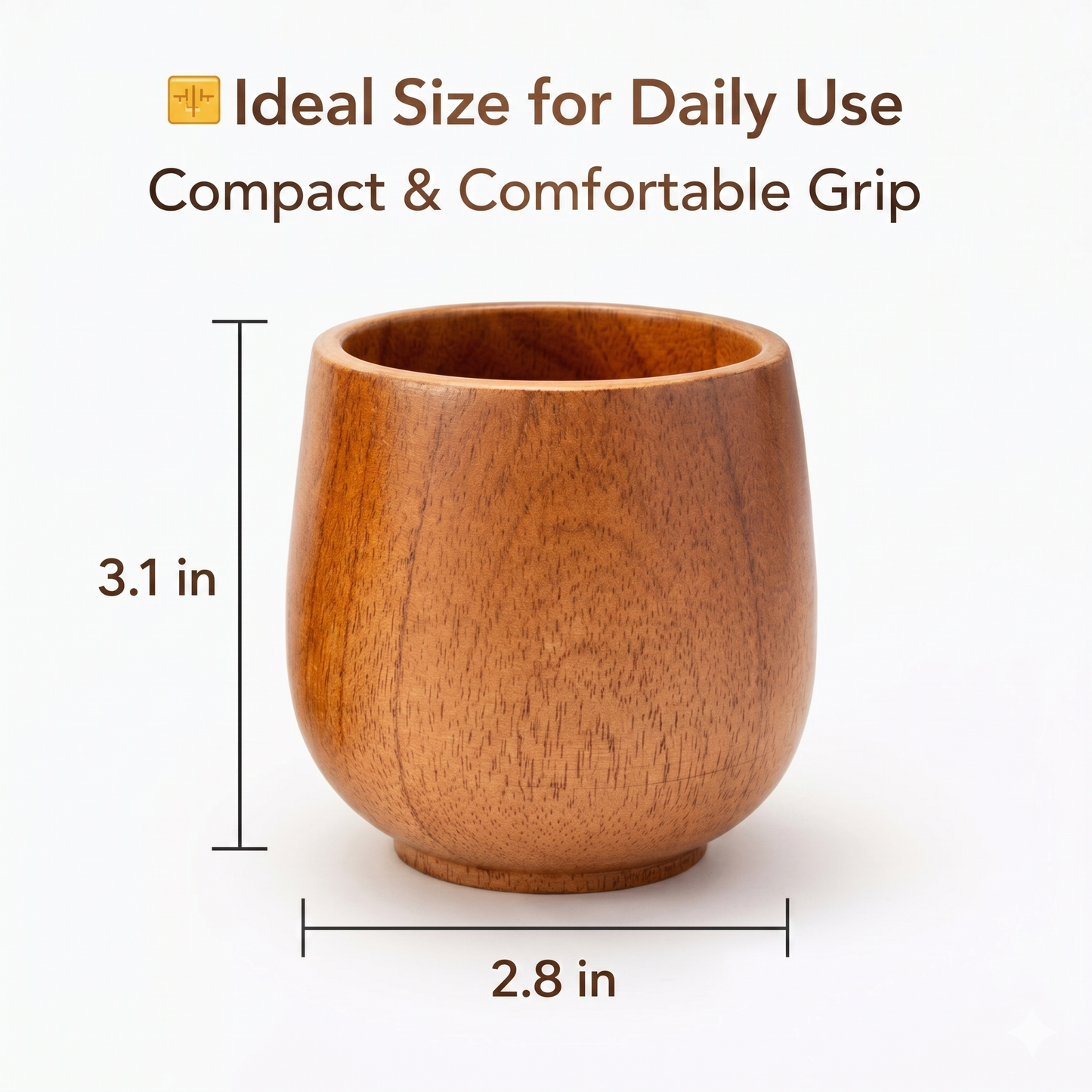 Artisan Wooden Yunomi Tea Cups (Set of 2)