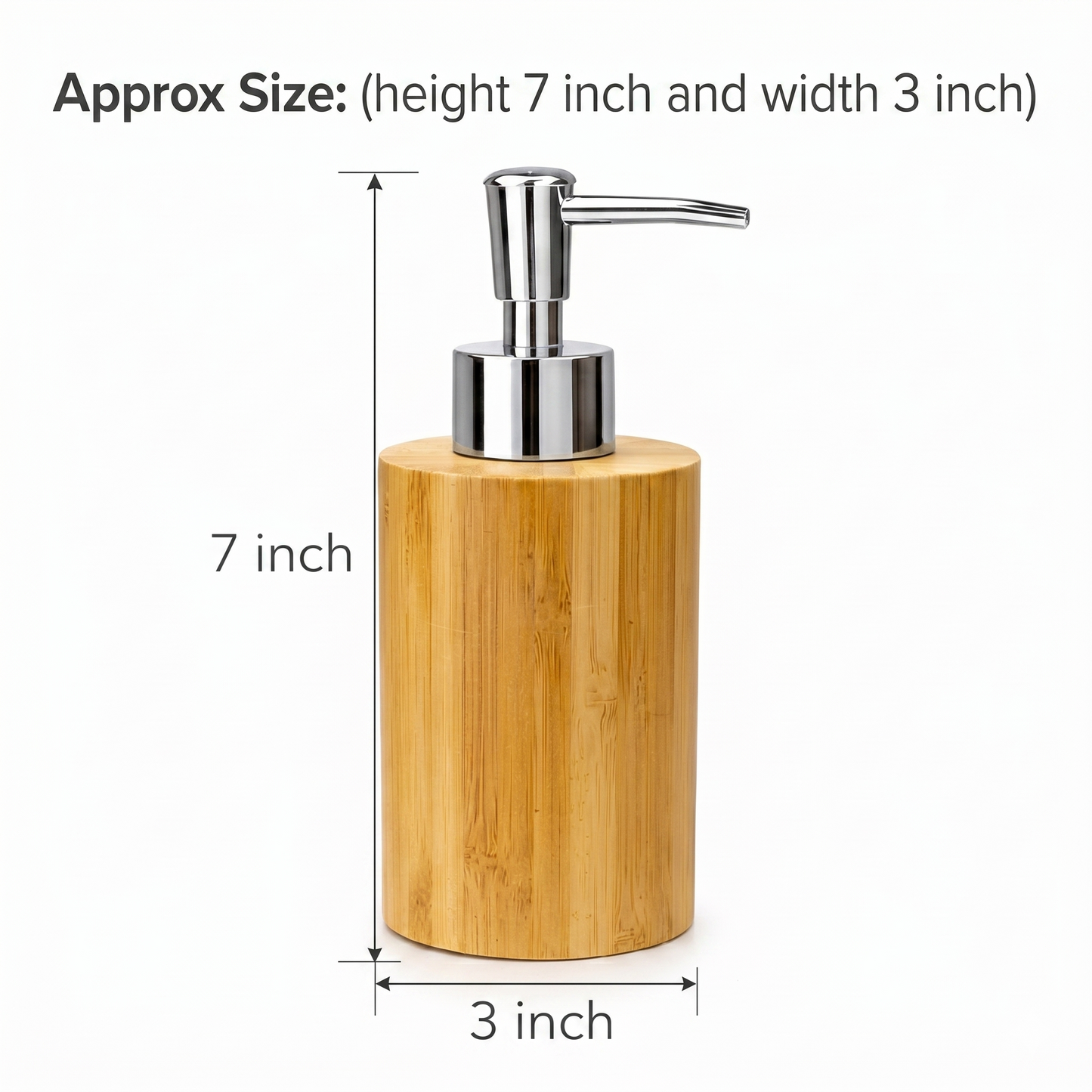 Solid Bamboo Soap Dispenser with Stainless Steel Pump