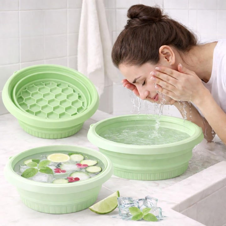 Collapsible Silicone Ice Facial Bowl for Face Wash & Skin Care