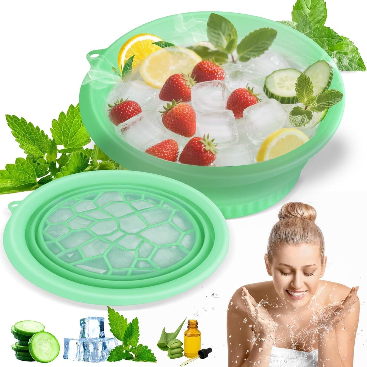 Collapsible Silicone Ice Facial Bowl for Face Wash & Skin Care