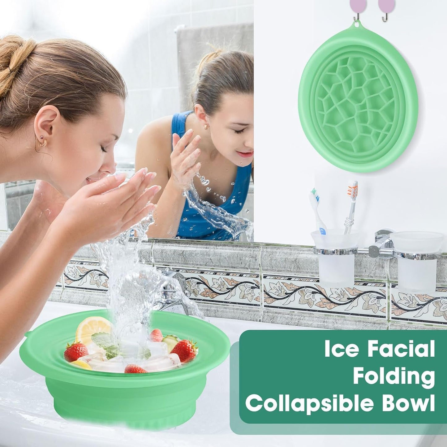 Collapsible Silicone Ice Facial Bowl for Face Wash & Skin Care