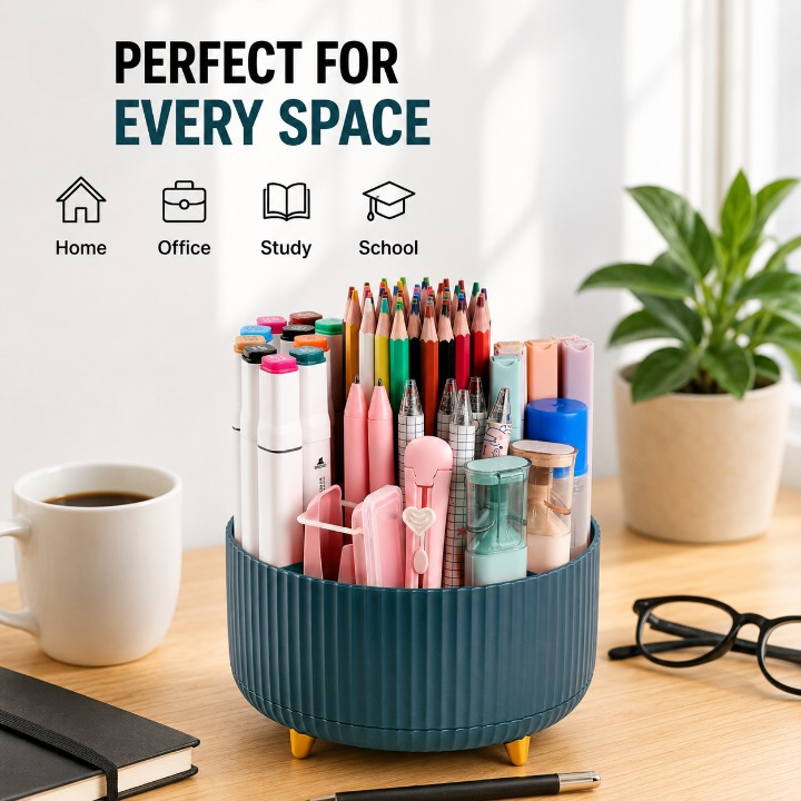 360° Rotating Desk Organizer & Pen Holder