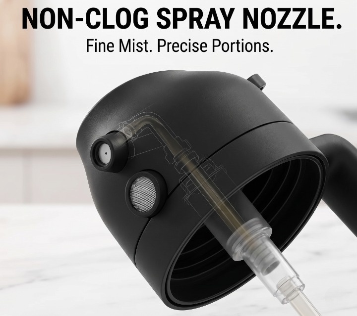 2-in-1 Glass Oil Dispenser & Sprayer - Leakproof, For Cooking & Salads