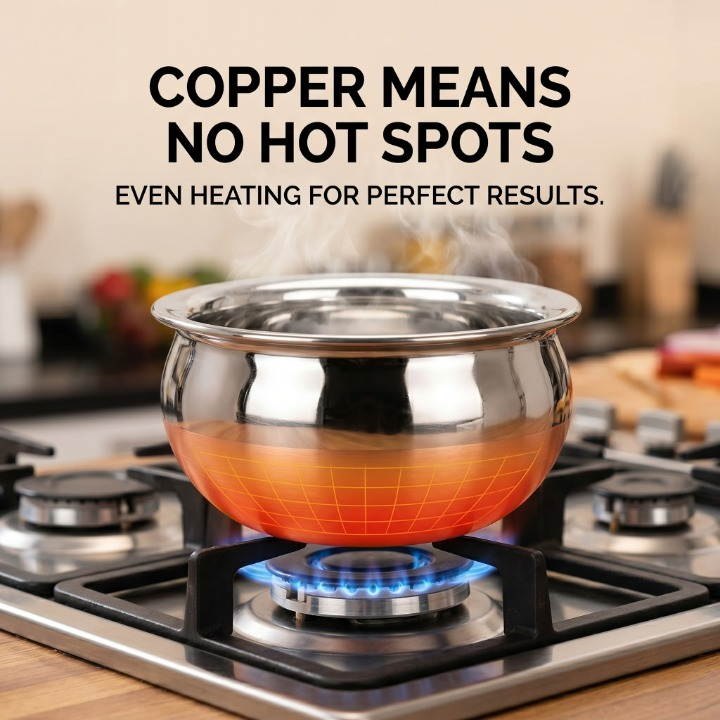 Premium Copper Bottom Handi Set (3 Pcs) - Stainless Steel