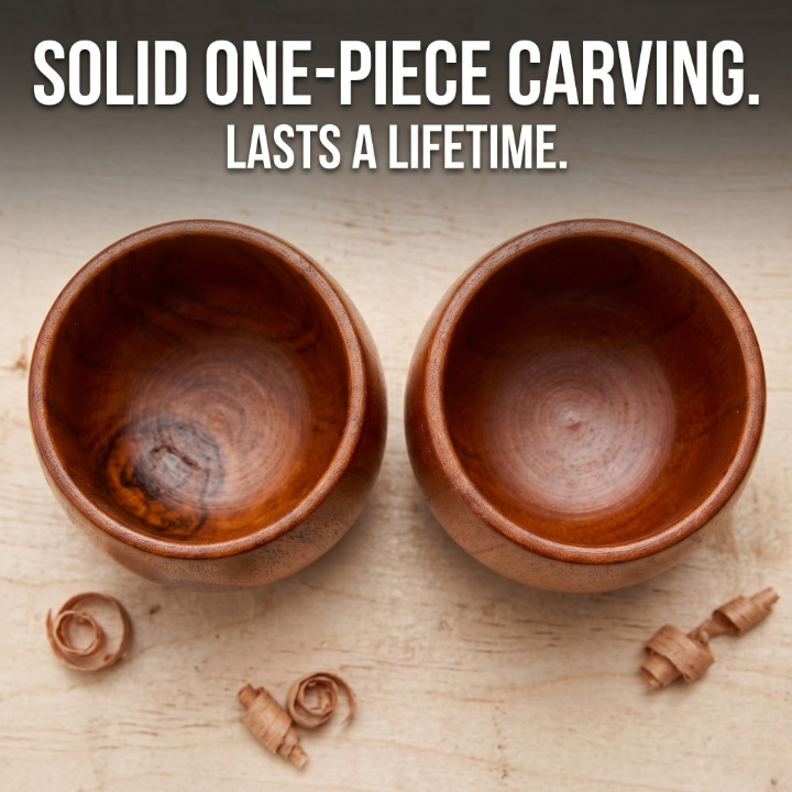 Artisan Wooden Yunomi Tea Cups (Set of 2)