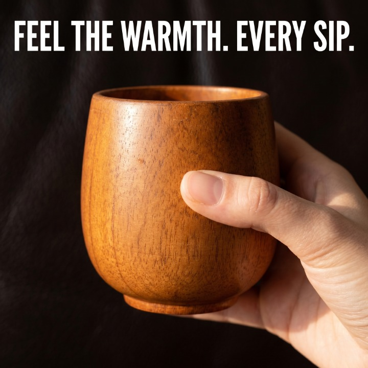 Artisan Wooden Yunomi Tea Cups (Set of 2)