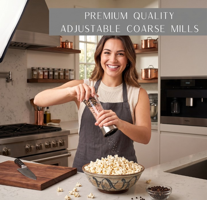 Premium Stainless Steel Spice & Pepper Grinder | Adjustable Ceramic Core Mill