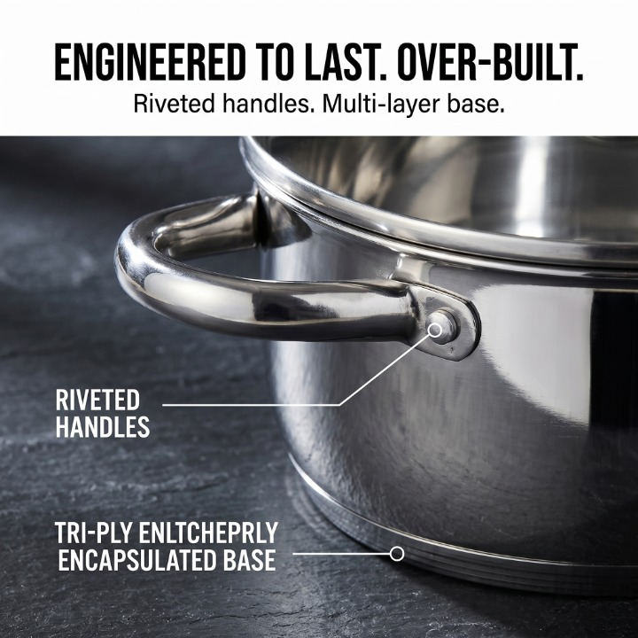 Pro-Grade 18/10 Stainless Steel Casserole