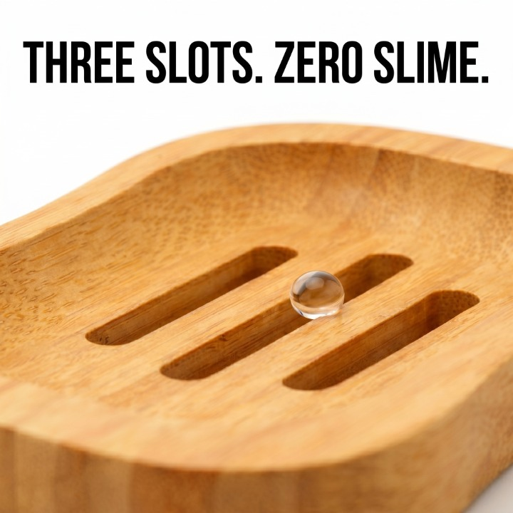 Natural Bamboo Soap Round Dish with Drainage Slots