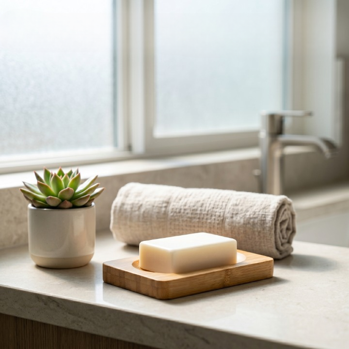 Natural Bamboo Soap Dish with Drainage Slots