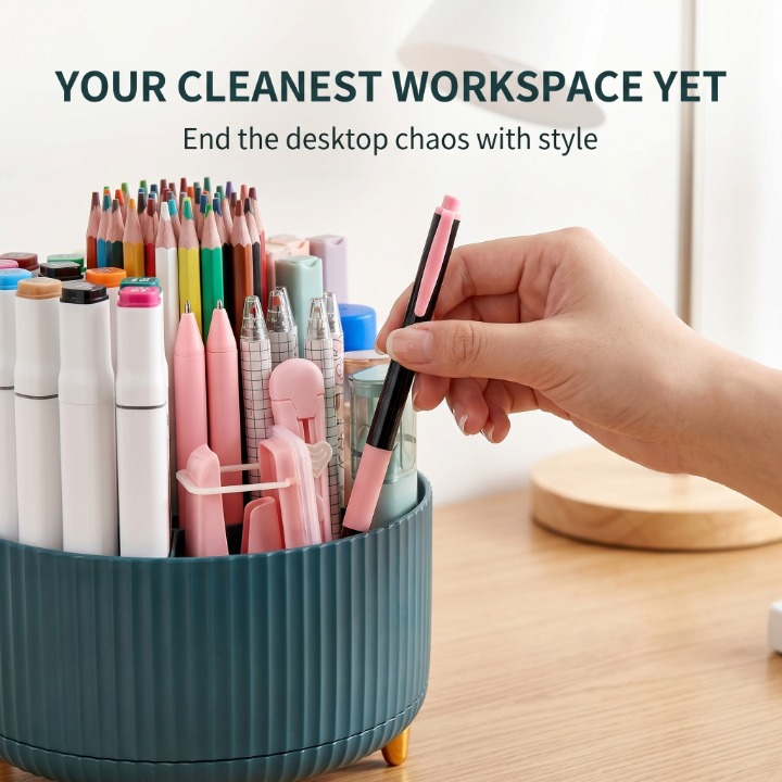 360° Rotating Desk Organizer & Pen Holder