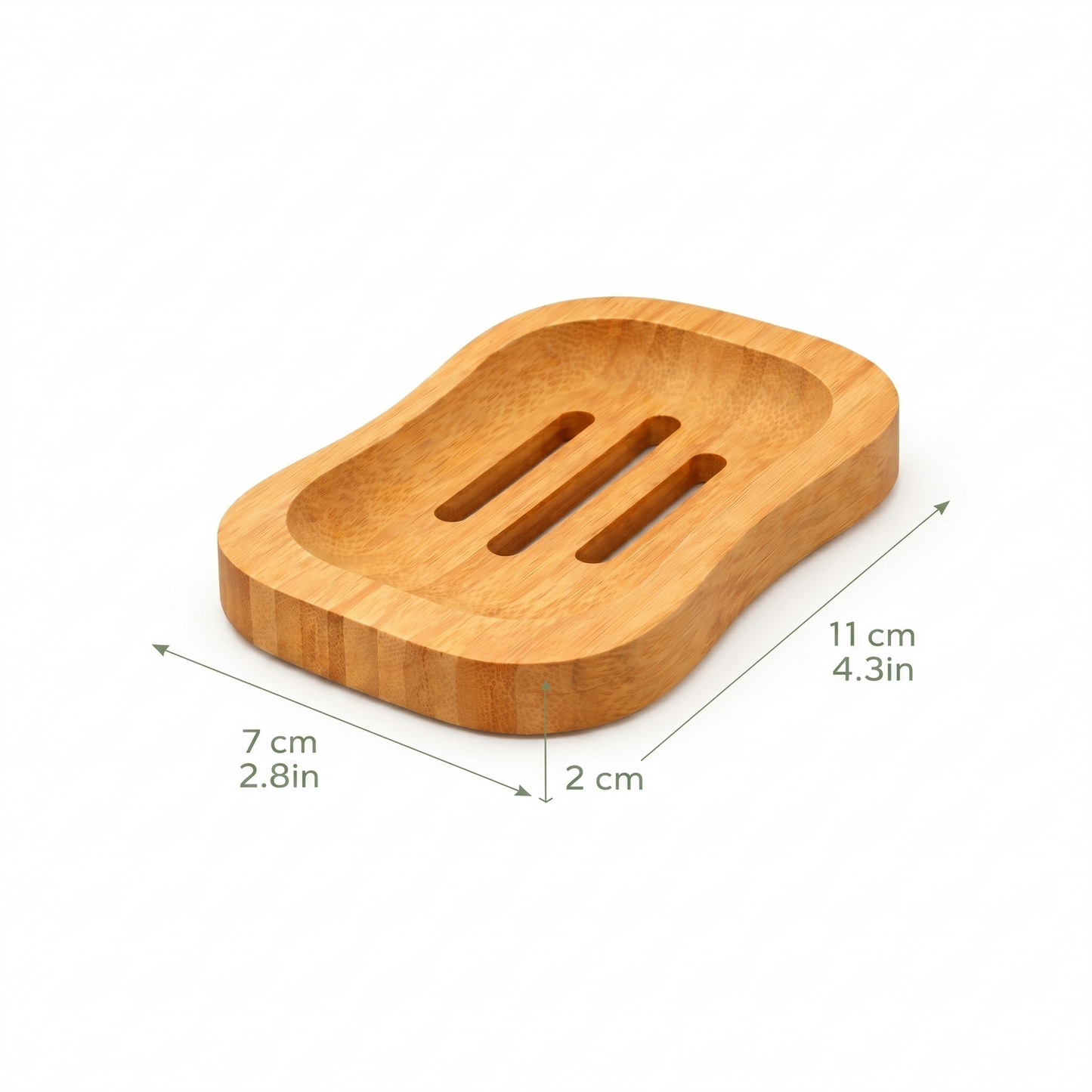 Natural Bamboo Soap Round Dish with Drainage Slots