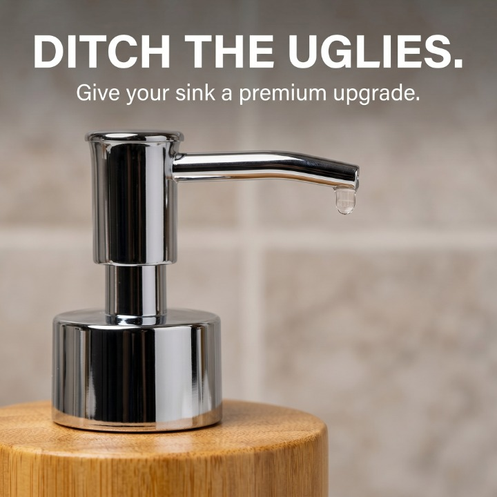 Solid Bamboo Soap Dispenser with Stainless Steel Pump
