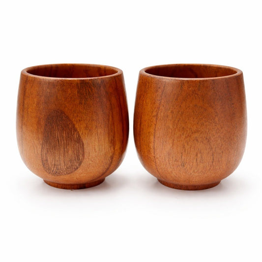 Artisan Wooden Yunomi Tea Cups (Set of 2)